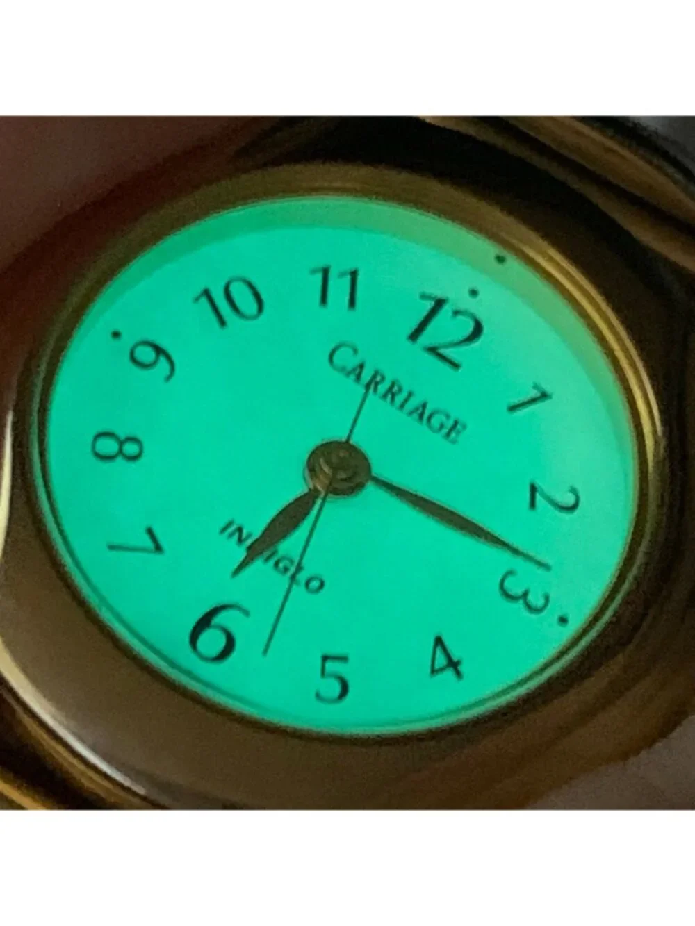 Carriage indiglo gold tone women’s watch 25mm quartz analog size 6” running